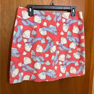 RARE! Vineyard Vines Blue Lobster Print Salmon Colored Skirt